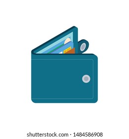 Wallet icon, modern flat design white background