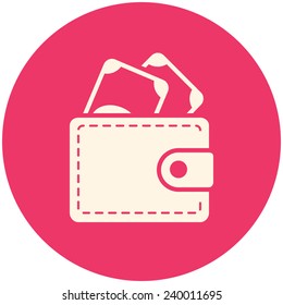 Wallet icon, modern flat design
