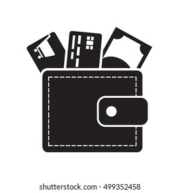 Wallet icon, modern flat design on the white background