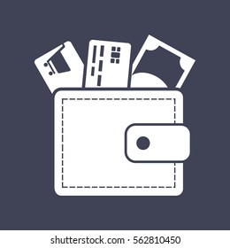 Wallet icon, modern flat design