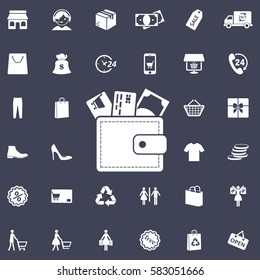 Wallet icon, modern flat design
