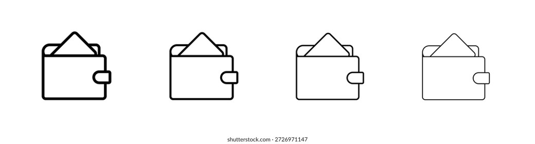 Icono de billetera en estilo de línea de trazo moderno. Vector 10 eps