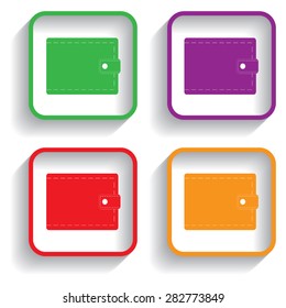 Wallet icon with money 