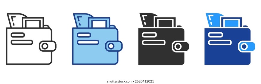 Coleção de Vetores de Vários Estilos do Ícone da Carteira