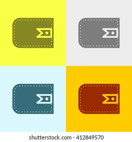 Wallet Icon on Four Different Backgrounds. Eps-10.