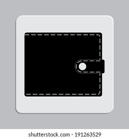 Wallet icon on a grey flat button