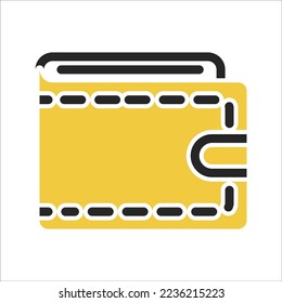 Geldbeutel-Symbol auf isoliertem Hintergrund. Finanzsymbol