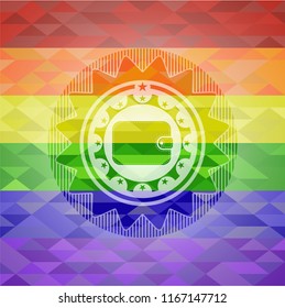 wallet icon on mosaic background with the colors of the LGBT flag