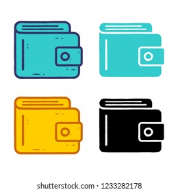 Wallet icon on white background isolated. Stock Vector Illustration.
