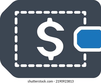 Wallet icon on white background