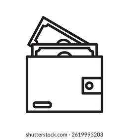 Wallet icon on white background