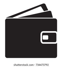 wallet icon on white background. flat style.
