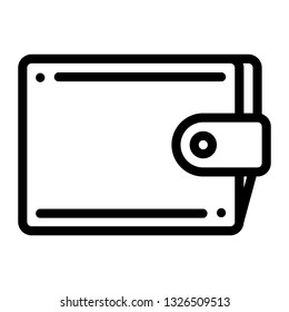 wallet icon, outline black style, business finance and seo icon