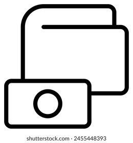 Wallet icon with outline style. Suitable for website design, logo, app and UI. Based on the size of the icon in general, so it can be reduced.