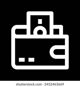 wallet icon outline vector design
