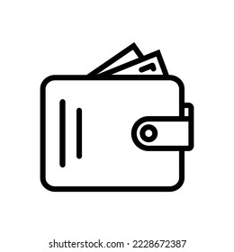 Wallet icon. Outline wallet vector icon for web design isolated on white background