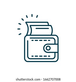 icono de cartera sobre fondo blanco, estilo de línea, ilustración vectorial