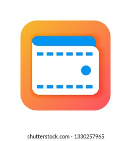 Wallet Icon, Payment Icon. Modern Icon in Flat style on Gradient background. Vector icon for any purposes, suitable for business, finance theme