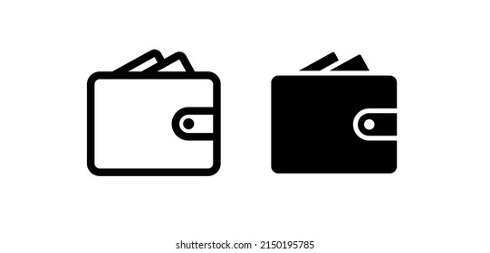 Wallet icon. Payment, money or value symbol. Pictogram of price, amount or savings.