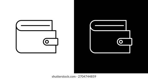 Icono de la cartera píxel perfecto. Símbolo de contorno. Dibujo lineal simple.