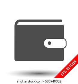 Wallet icon. Pocket wallet sign. Simple flat logo of wallet on white background. Vector illustration.