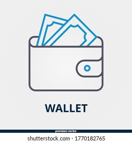 icono de cartera, icono de cartera bicolor premium.