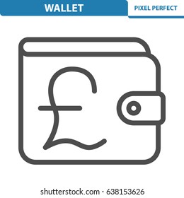 Wallet Icon. Professional, pixel perfect icons optimized for both large and small resolutions. EPS 8 format. 12x size for preview.
