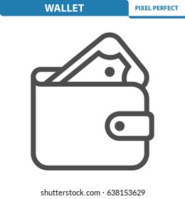 Wallet Icon. Professional, pixel perfect icons optimized for both large and small resolutions. EPS 8 format. 12x size for preview.