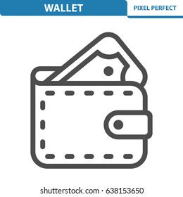 Wallet Icon. Professional, pixel perfect icons optimized for both large and small resolutions. EPS 8 format. 12x size for preview.