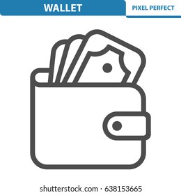 Wallet Icon. Professional, pixel perfect icons optimized for both large and small resolutions. EPS 8 format. 12x size for preview.