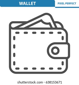 Wallet Icon. Professional, pixel perfect icons optimized for both large and small resolutions. EPS 8 format. 12x size for preview.