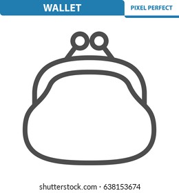 Wallet Icon. Professional, pixel perfect icons optimized for both large and small resolutions. EPS 8 format. 12x size for preview.