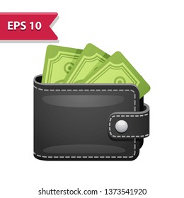 Wallet Icon. Professional, pixel-aligned icon in realistic colors.