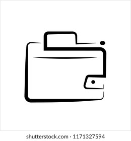 Wallet Icon, Purse Creative Design Vector Art Illustration