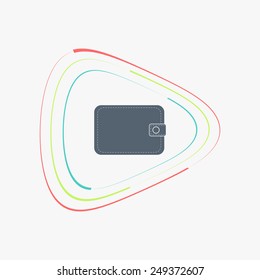Wallet icon. Purse icon. Flat design style. Made vector illustration