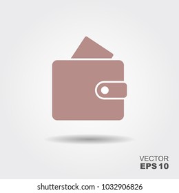 The wallet icon. Purse symbol. Flat Vector illustration