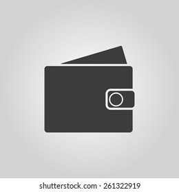 The wallet icon. Purse symbol. Flat Vector illustration