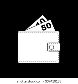 The wallet icon. Purse symbol. Flat Vector illustration