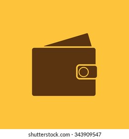 The wallet icon. Purse symbol. Flat Vector illustration