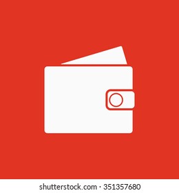 The wallet icon. Purse symbol. Flat Vector illustration