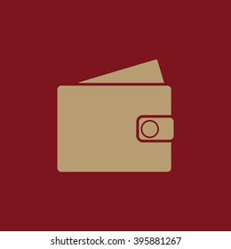 The wallet icon. Purse symbol. Flat Vector illustration