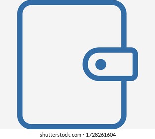 Wallet icon, purse. Vector wallet isolated on background. Illustration wallet, purse for mobile apps. Pictogram purse for web page design. Minimalist style icon wallet. Business concept