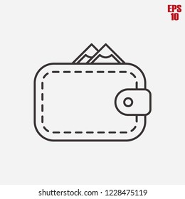Wallet icon, purse vector sign, finance element, payment pictogram
