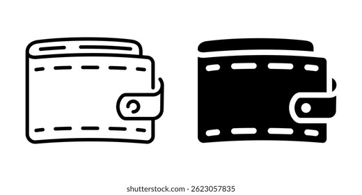 Wallet icon representing personal finance and cash atorage. Linear and silhouette style.