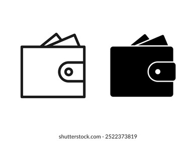 Wallet icon set. Black and linear. Vector EPS 10