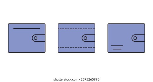 Symbol für digitale Brieftasche. Schwarz und linear. Vektor-EPS 10