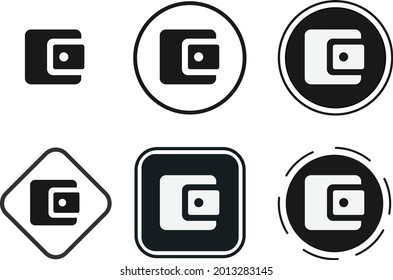 wallet icon set. Collection of high quality black outline for web site design and mobile dark mode apps. Vector illustration on white background