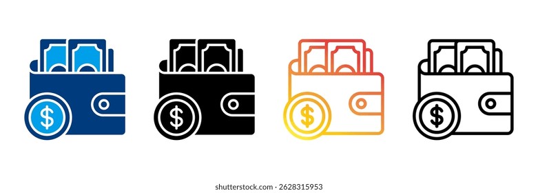 Wallet Icon Set Different Style Collection
