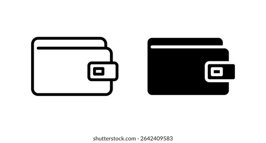 Wallet icon set for digital payments, personal finance apps, and e-commerce transactions
