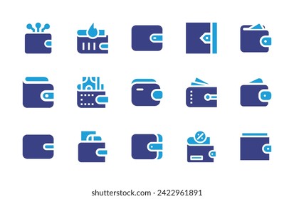 Wallet icon set. Duotone color. Vector illustration. Containing wallet, digital wallet.